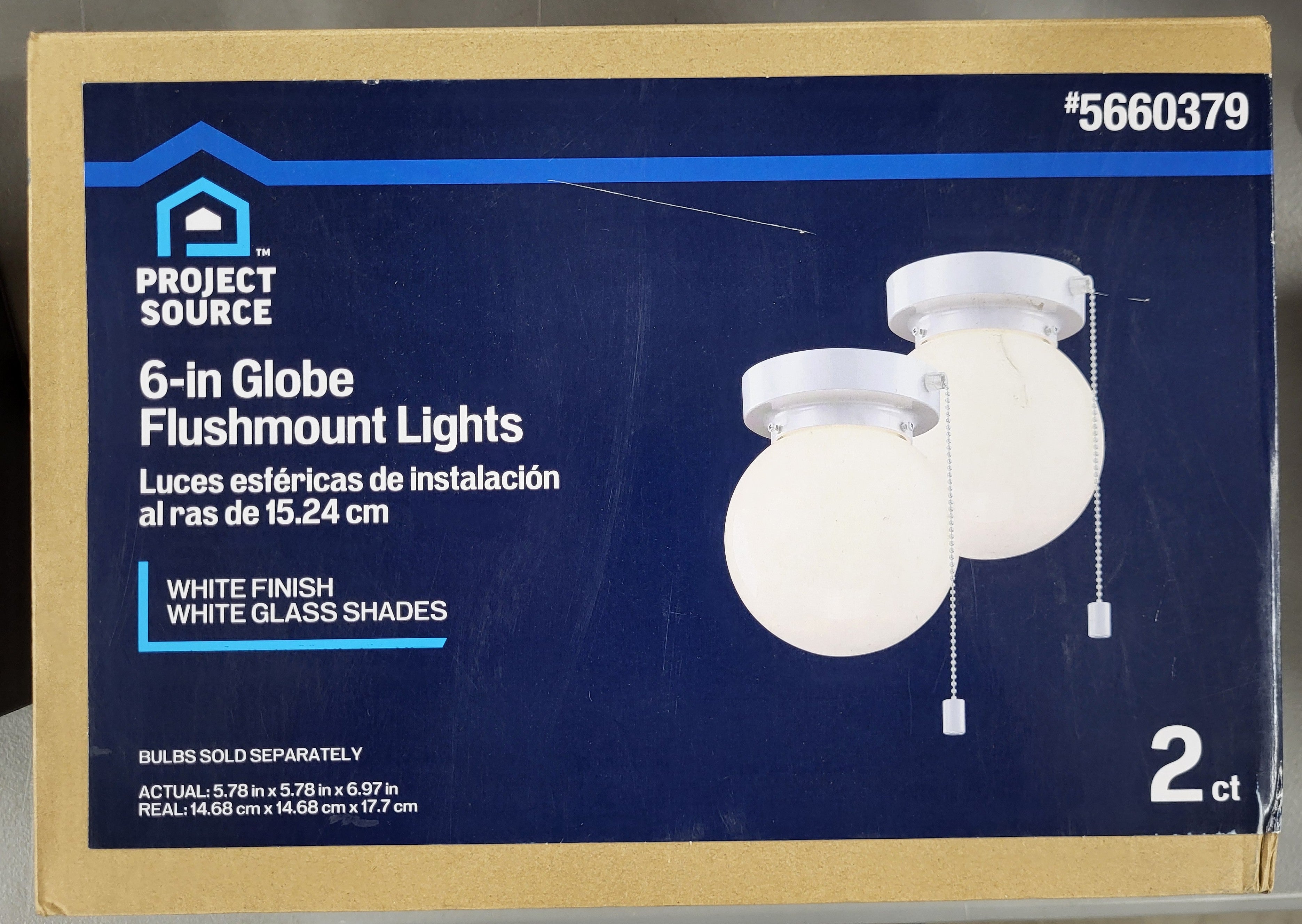 Project Source 6 inch Globe Flushmount Lights (2 pack)