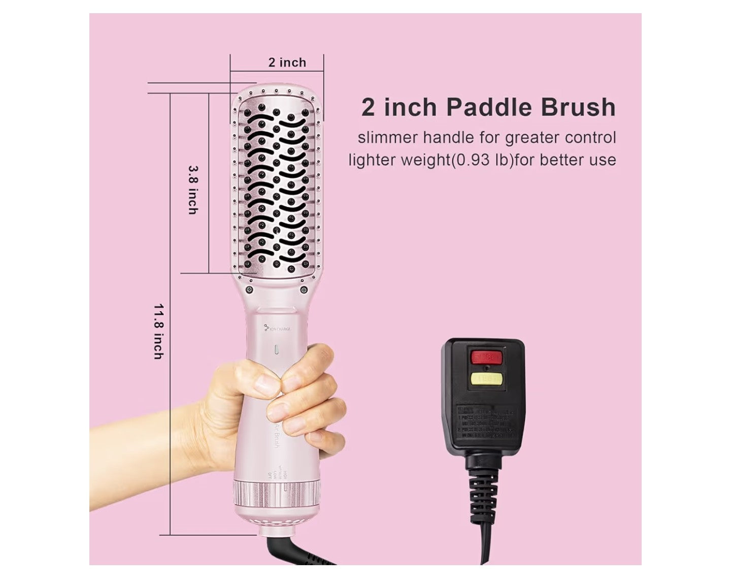 DAN Technology Hair Dryer, Negative Ion 3 in 1 Paddle Brush Dryer & Styler,