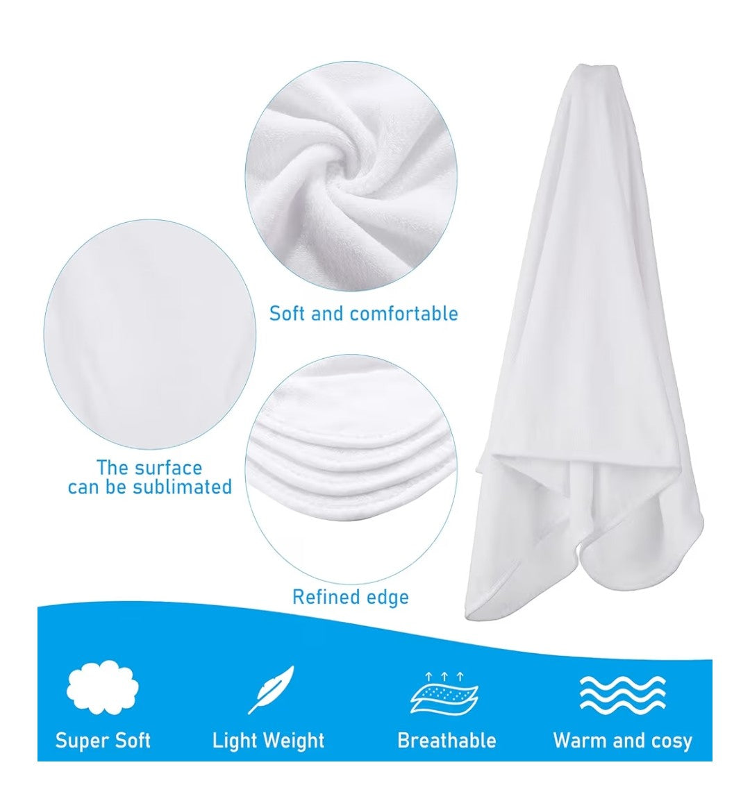 Baby Sublamination Blankets 31x47in 4 pack (White)