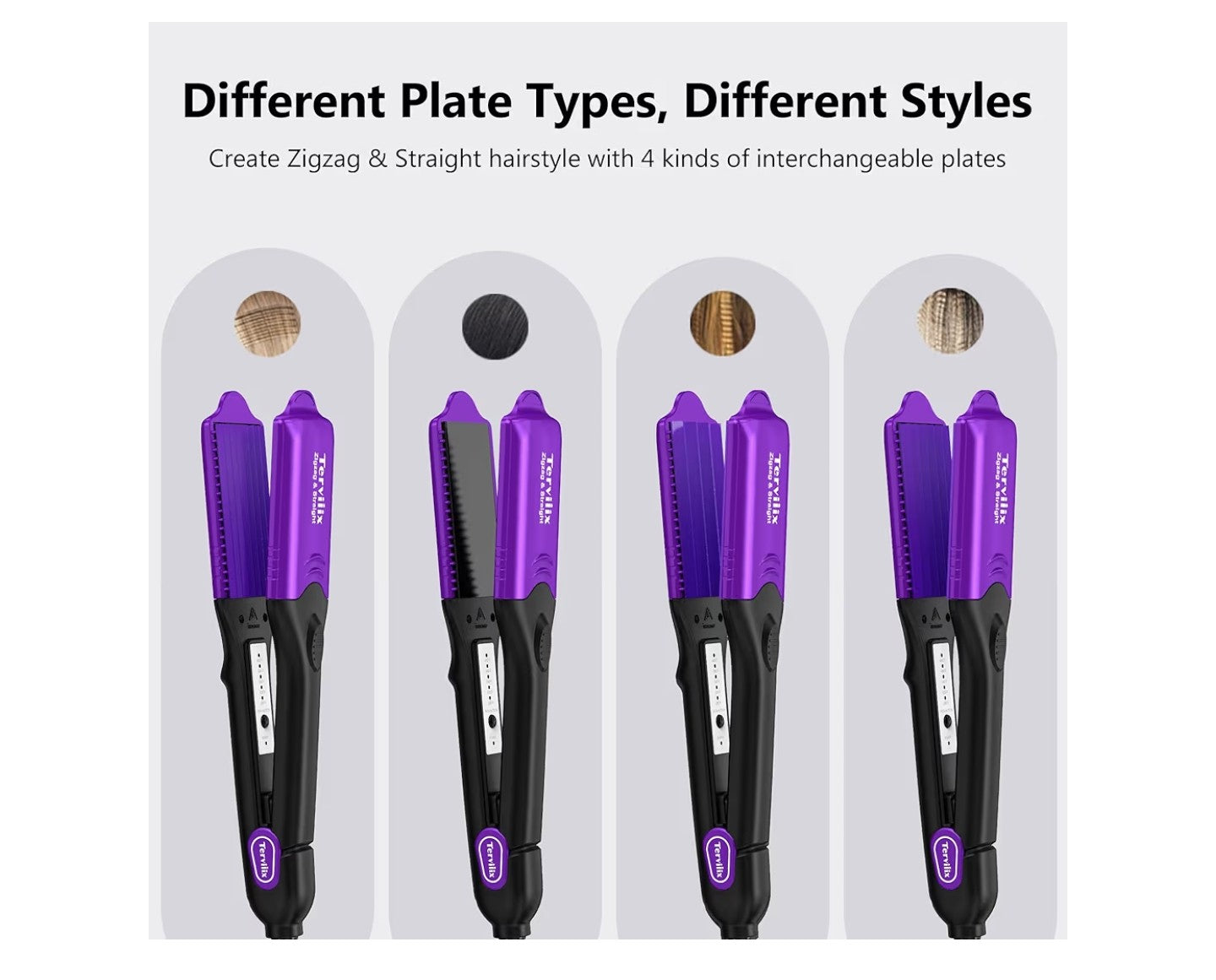 Terviiix Crimper Hair Iron with 4 Interchangeable Plates