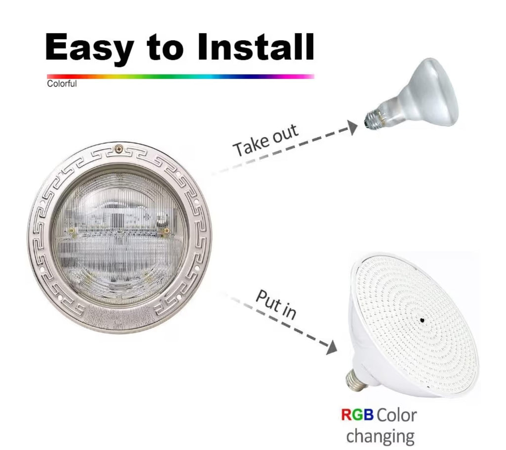 (244)
2025 Upgraded 50W Color LED Pool Light Bulb.