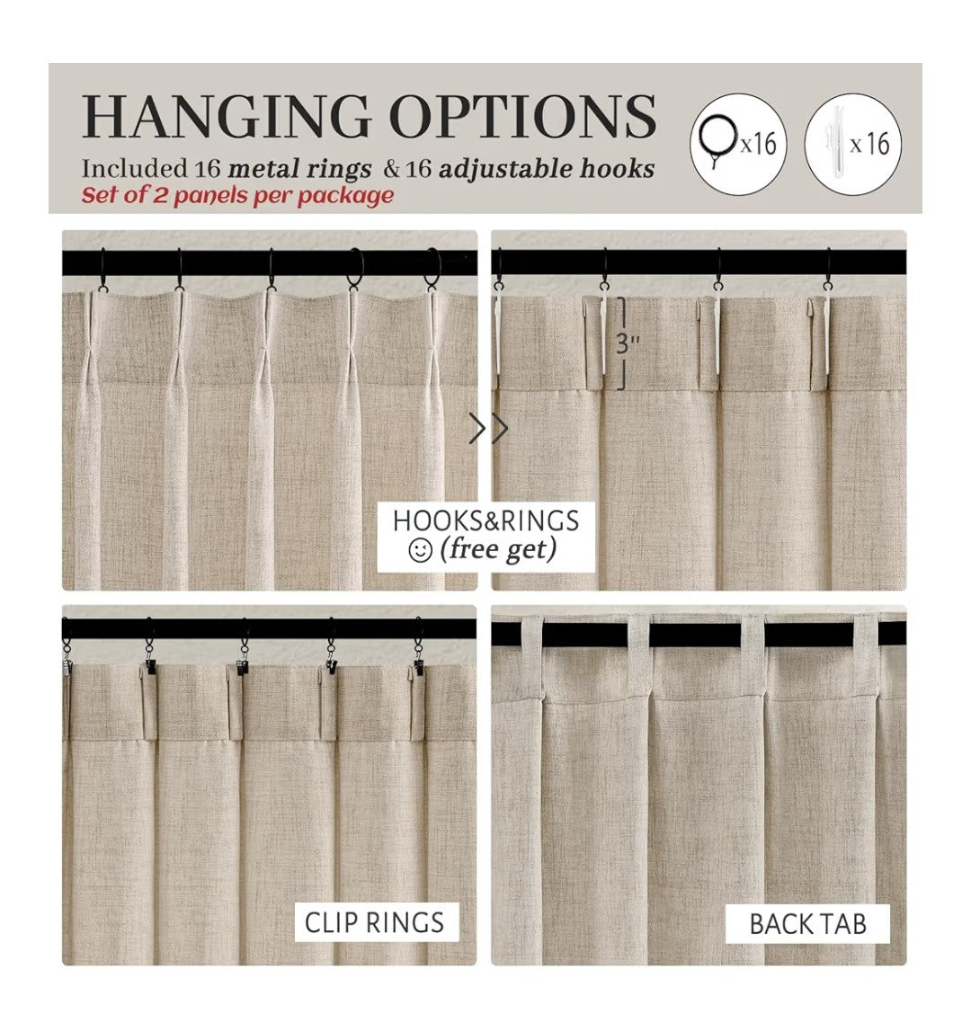 Pleated Drapes 102in 2 Panels