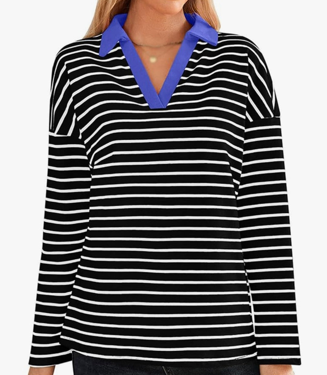 V Neck Long Sleeve Pullover (Large)