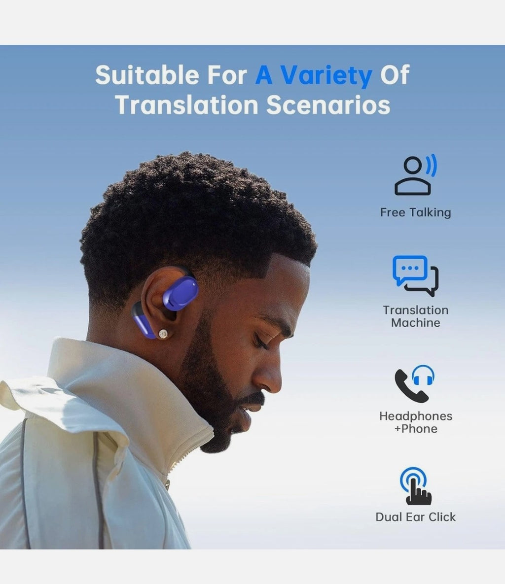 Shinecon OWS Open Sport Headphones and Translator (Pink)