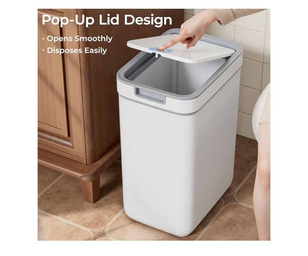 Spreezy 2 Pack Small Trash Can with Lid(3.6 Gal & 2.4 Gal).