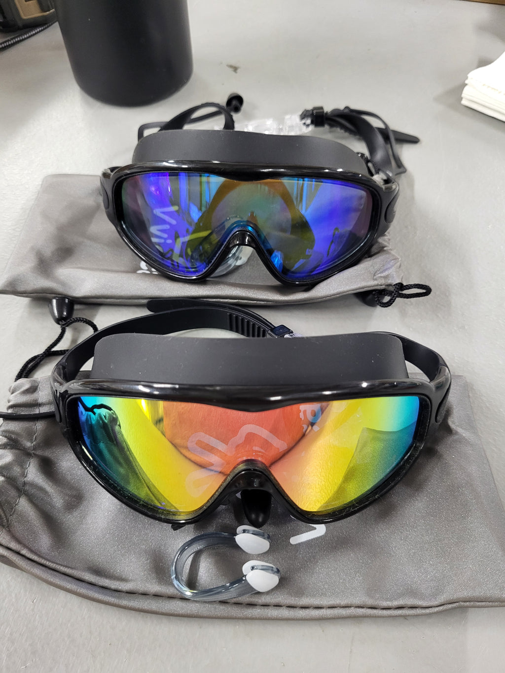 Swim Goggles with Earplugs and Nose Clip