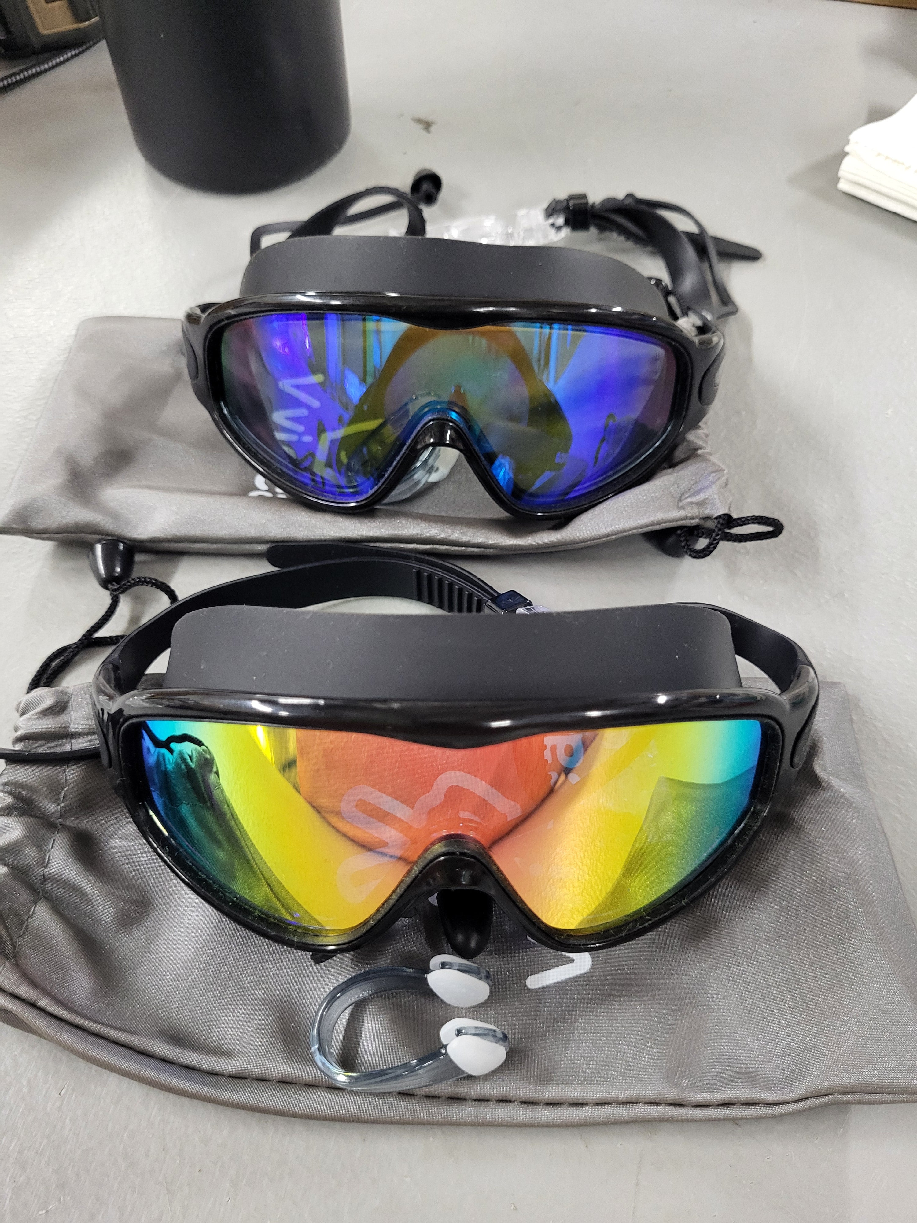 Swim Goggles with Earplugs and Nose Clip