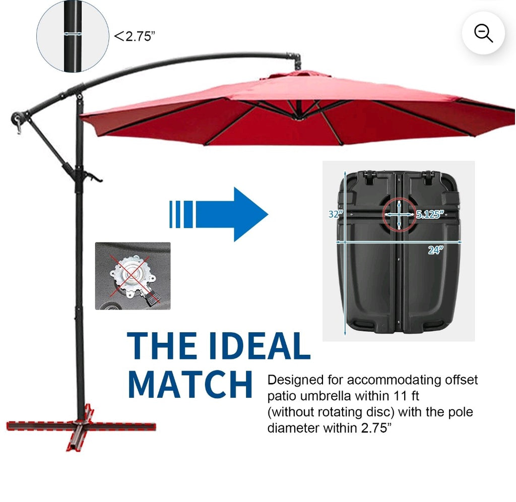 Gymax 60L Patio Offset Umbrella Base