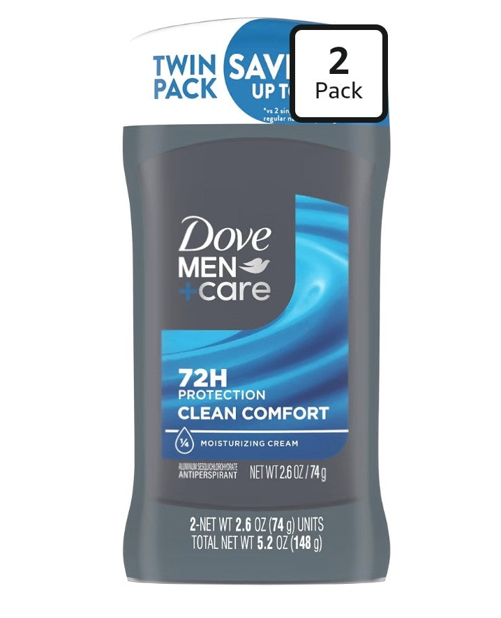 Dove Men + Care Antiperspirant Deodorant Stick, Twin Pack (2.7oz)