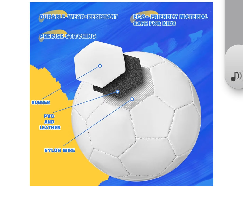 Jexine All White Soccer Ball Plain White Soccer Balls Blank