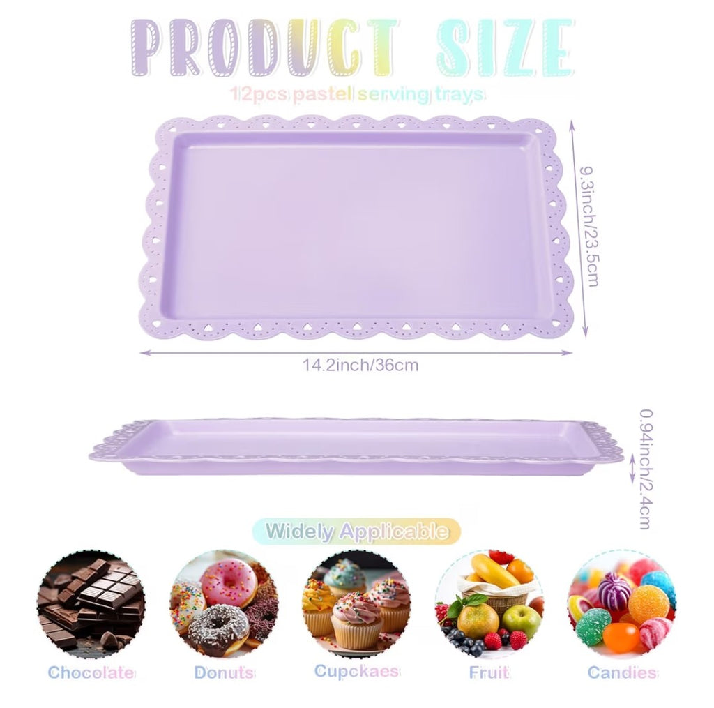Plastic Serving Trays 12 pack