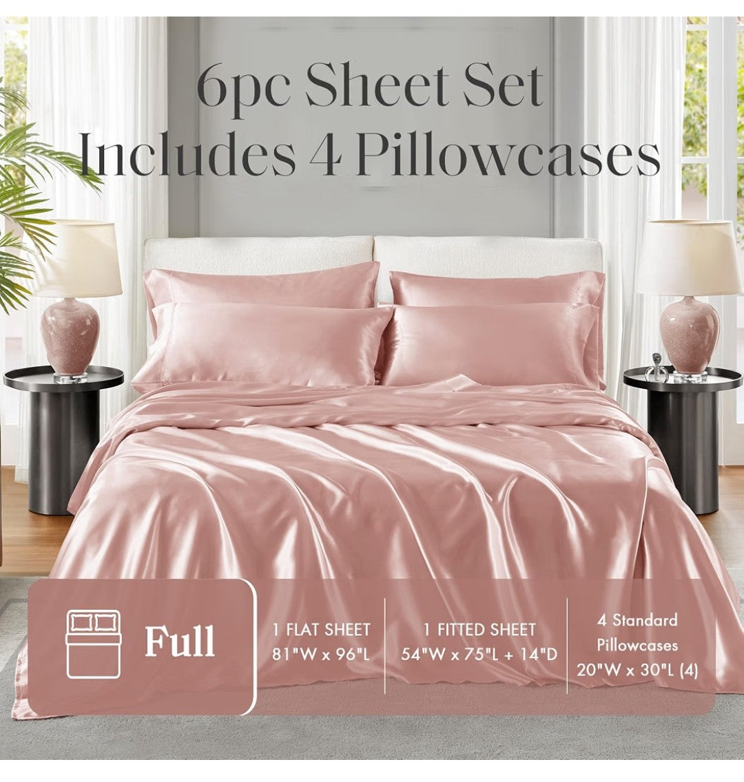 Madison Park Essentials 6 piece Satin Sheet Set (Full)