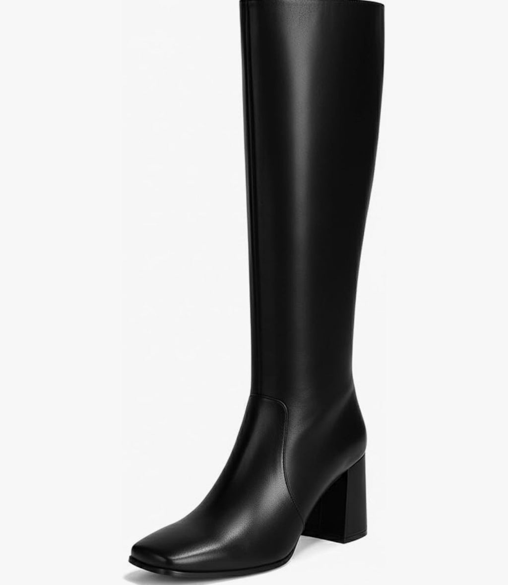Square Toe Knee High Boots (Size 6.5)