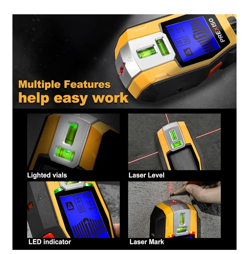 Prexiso 2-In-1 Stud Finder Laser Level