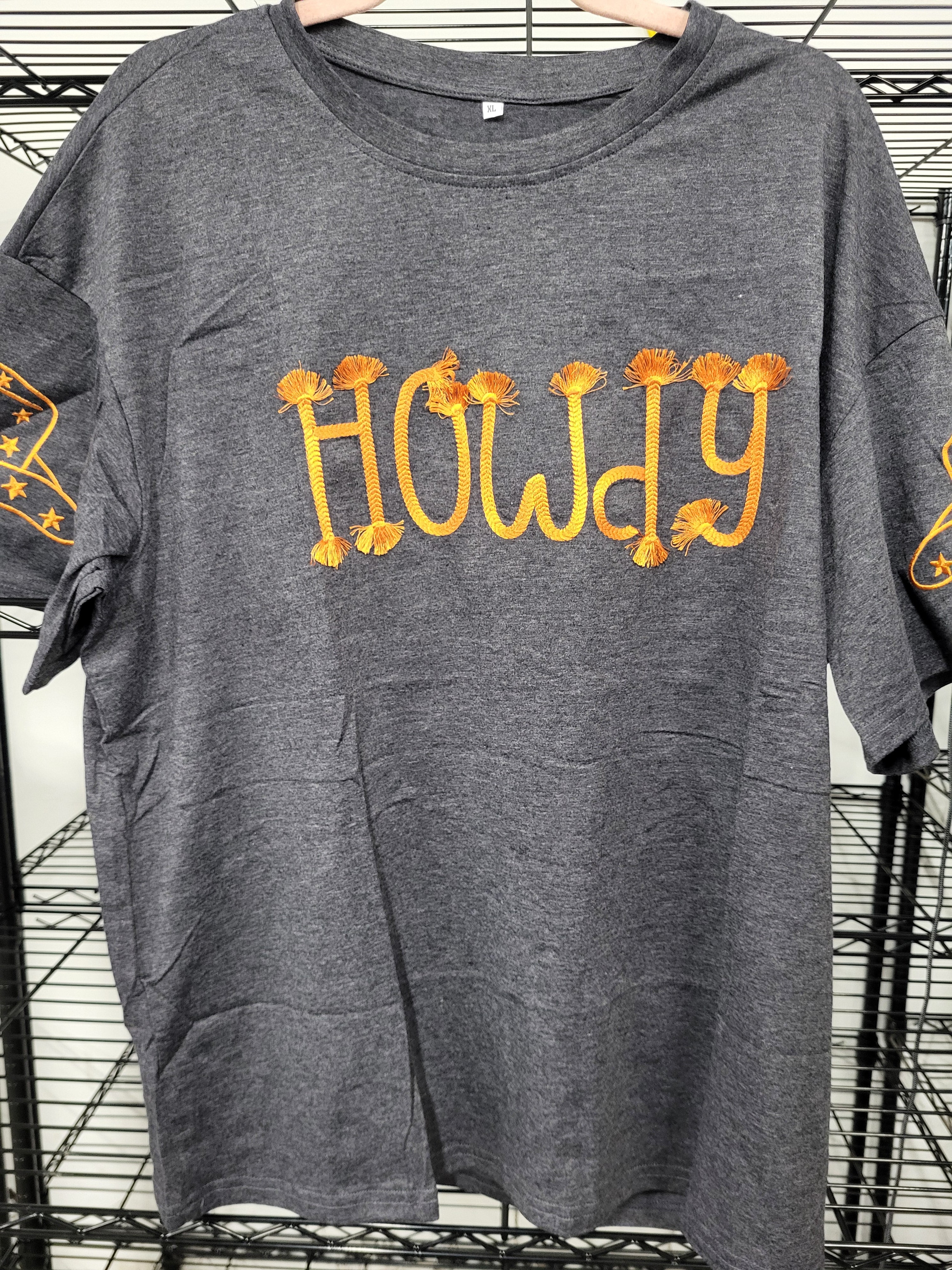 Embroidered T-Shirt "Howdy" (XL)