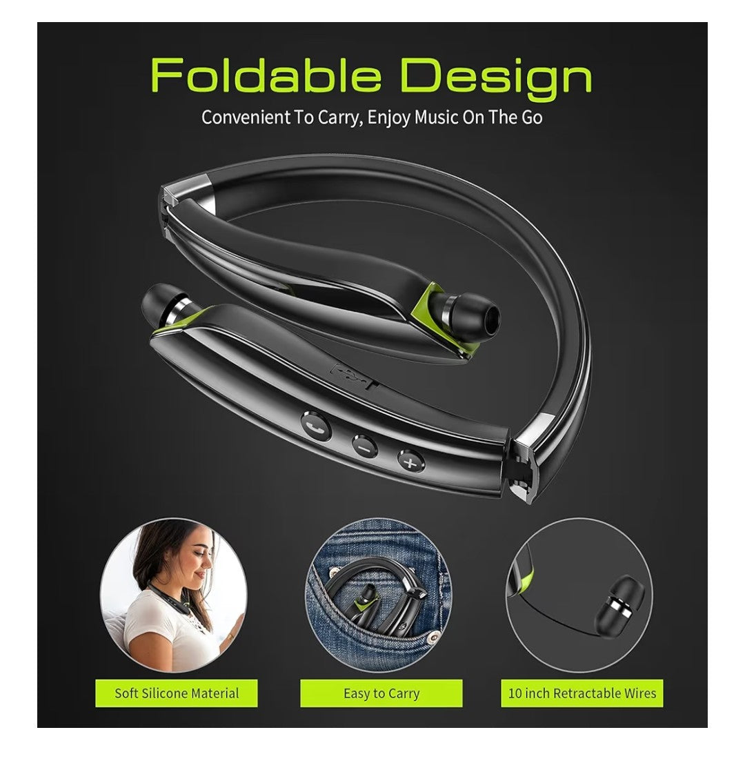Bluetooth Headphones with Retractable Earbuds