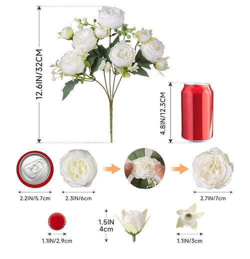 Artificial Flowers 8 pack of Peonies