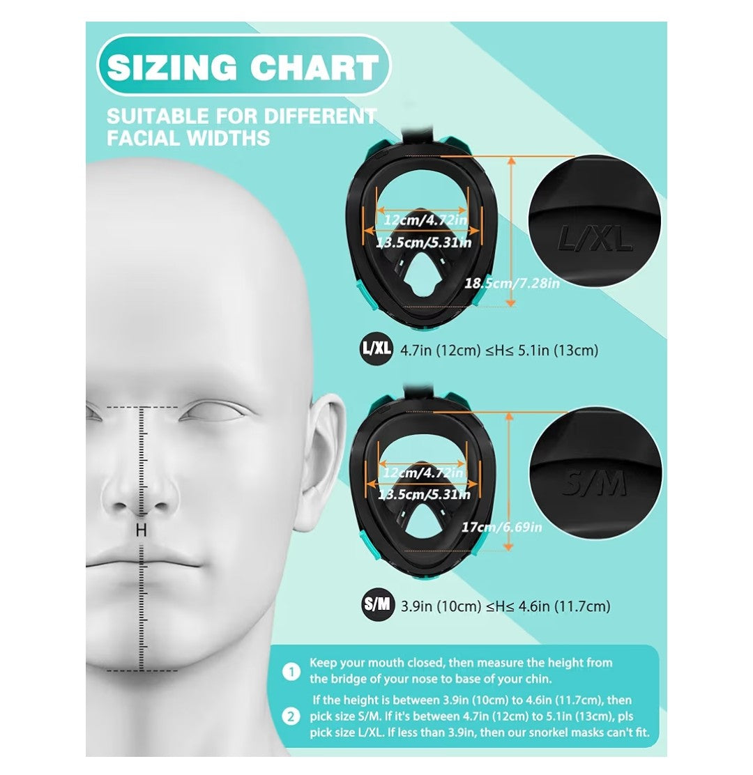 Viginsul Full Face Snorkel & Adjustable Fins