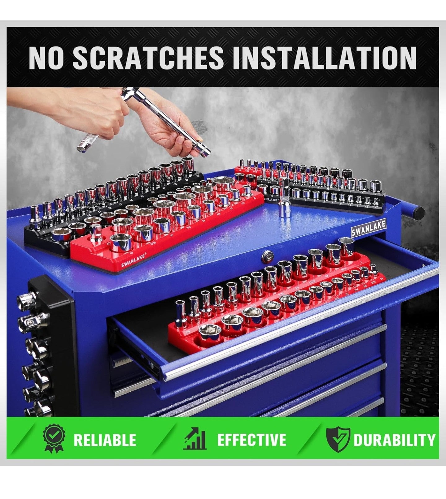 6-piece Magnetic Socket Organizer Set.