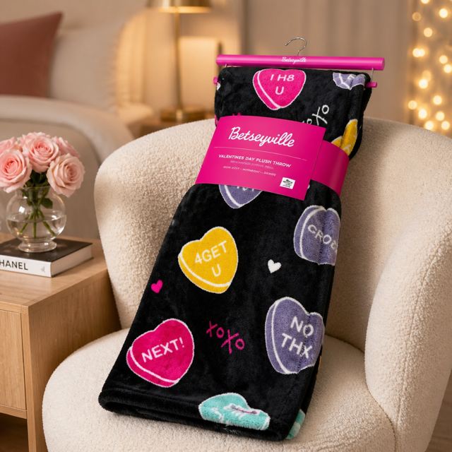 Betseyville Valentines Day Plush Throw Blanket