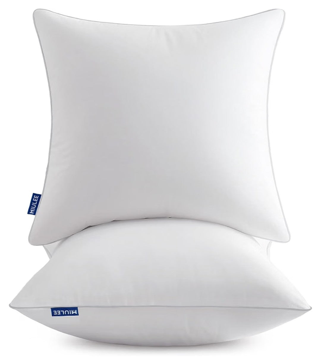 Down Feather Throw Pillows 18x18 inch (2 pack)