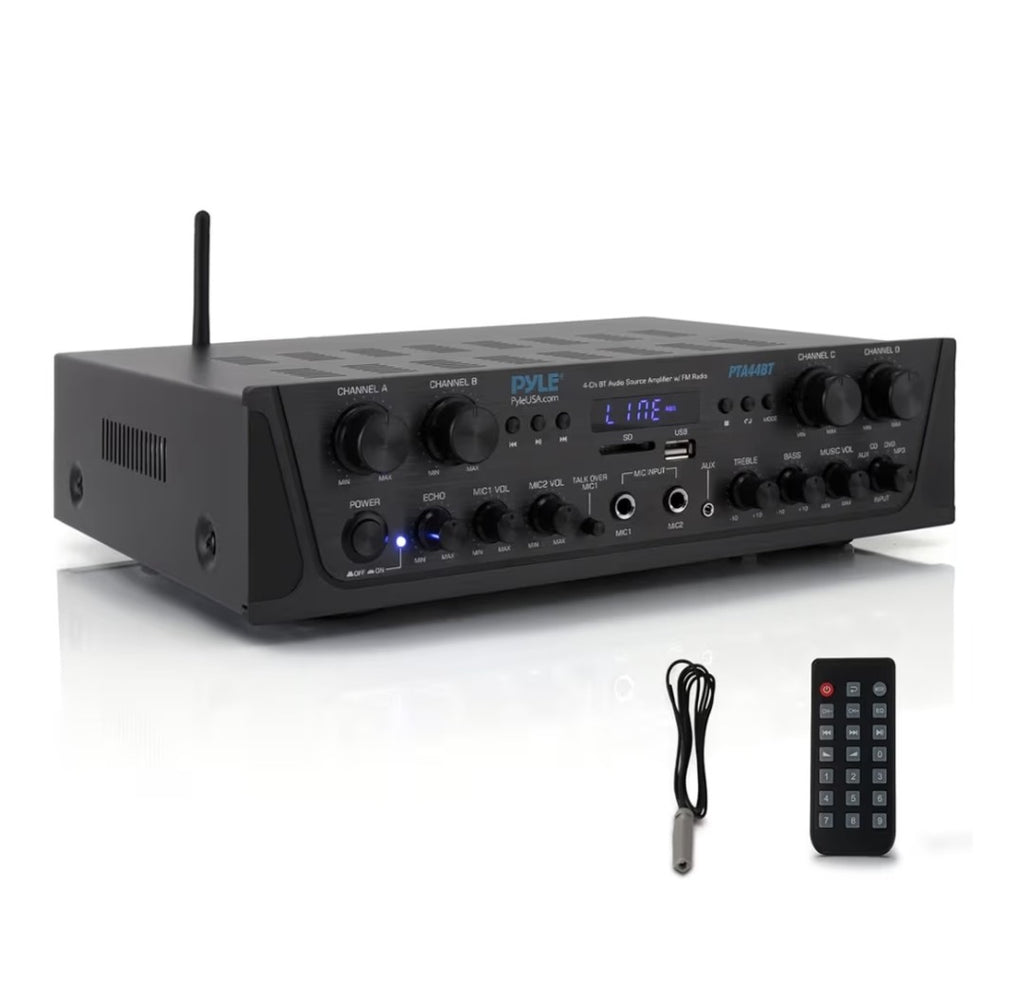Pyle 4-Channel Audio Amplifier (PTA44BT)