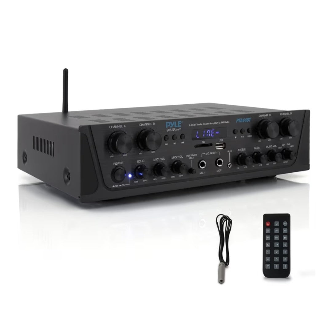 Pyle 4-Channel Audio Amplifier (PTA44BT)