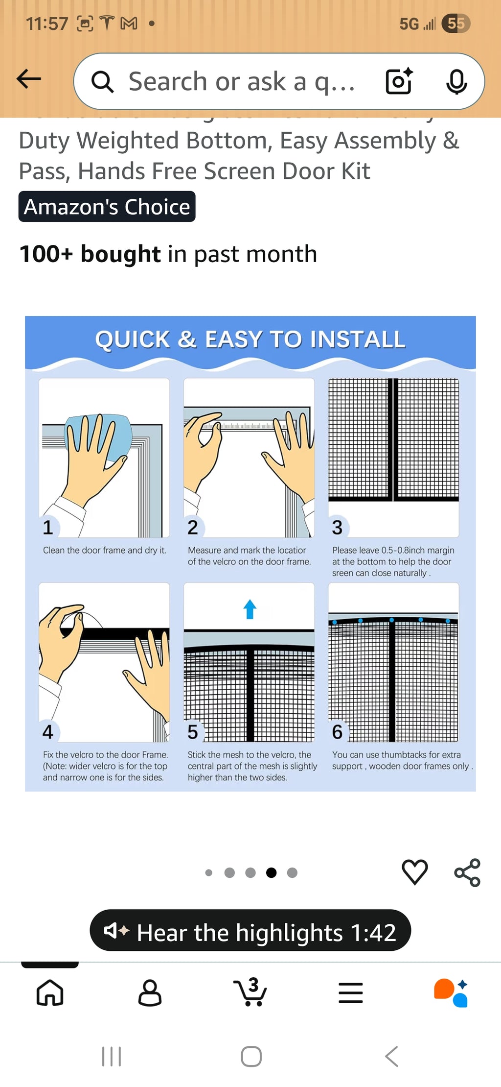 Garage Door Screen for 1 Car Garage 10x8FT