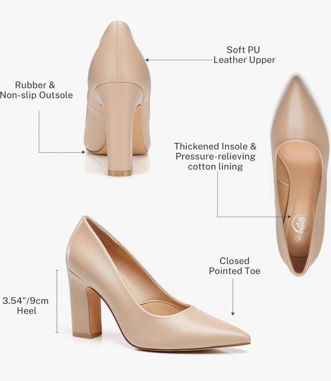 Trary Heels Chubky Pumps (Size 6)