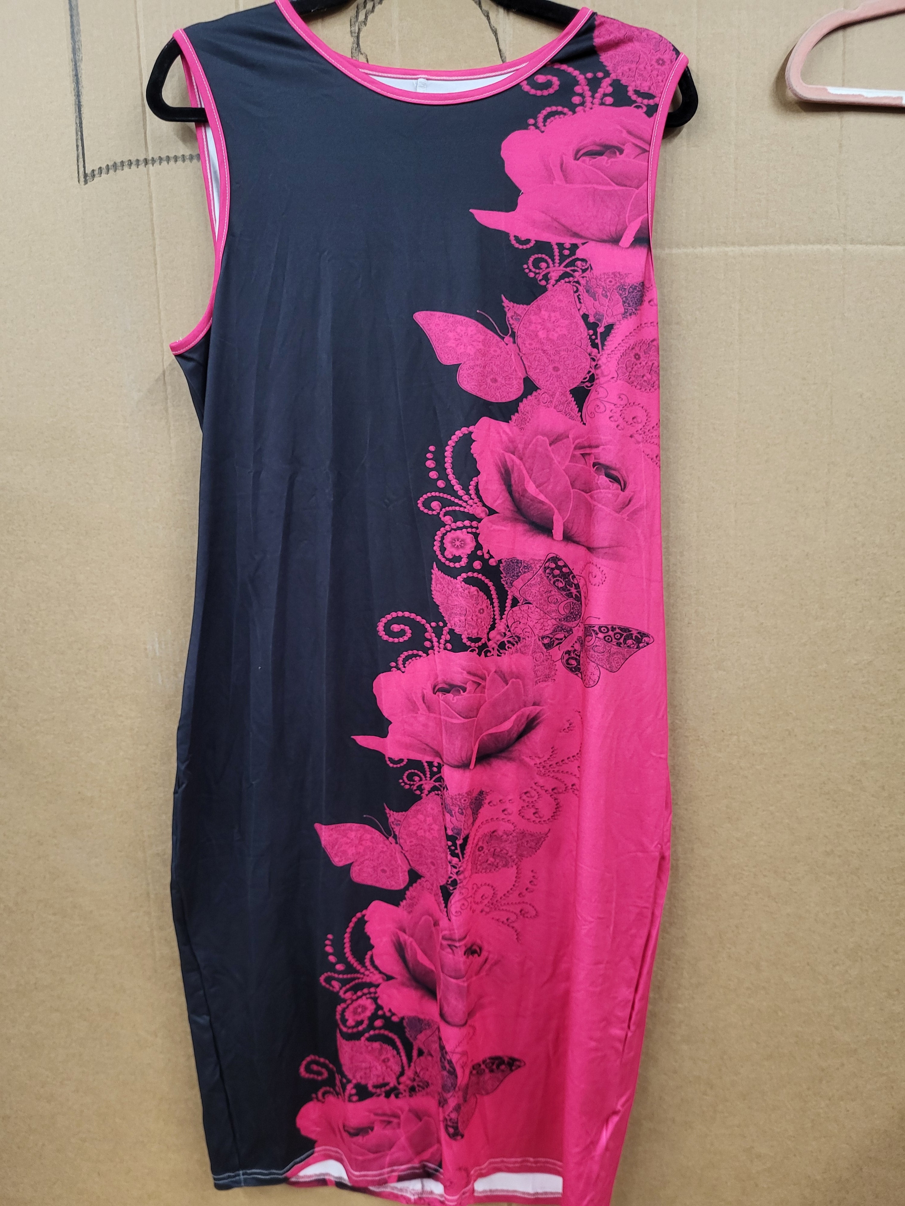 Sleeveless Bodycon Dress with Cropped Short Sleeve Cartigan (2XL)