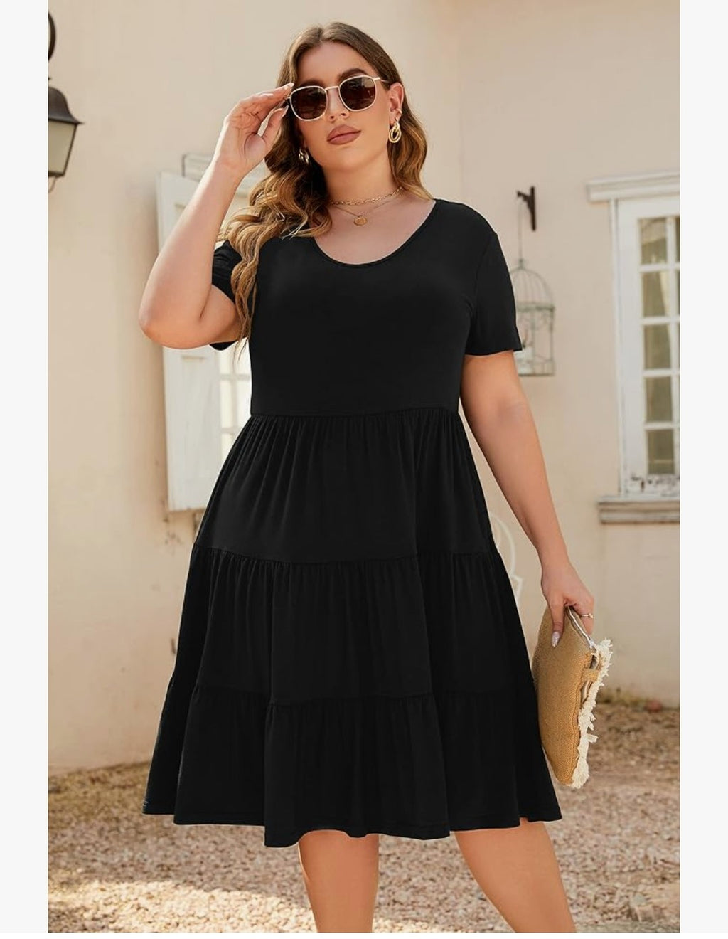 Summer Tiered Dress Short Sleeve (Size 2XL)