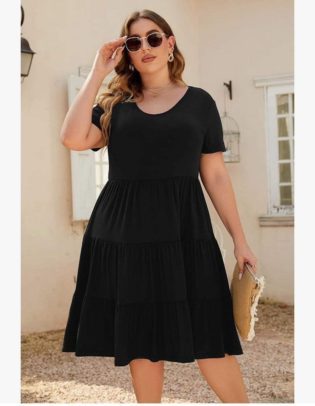 Summer Tiered Dress Short Sleeve (Size 2XL)
