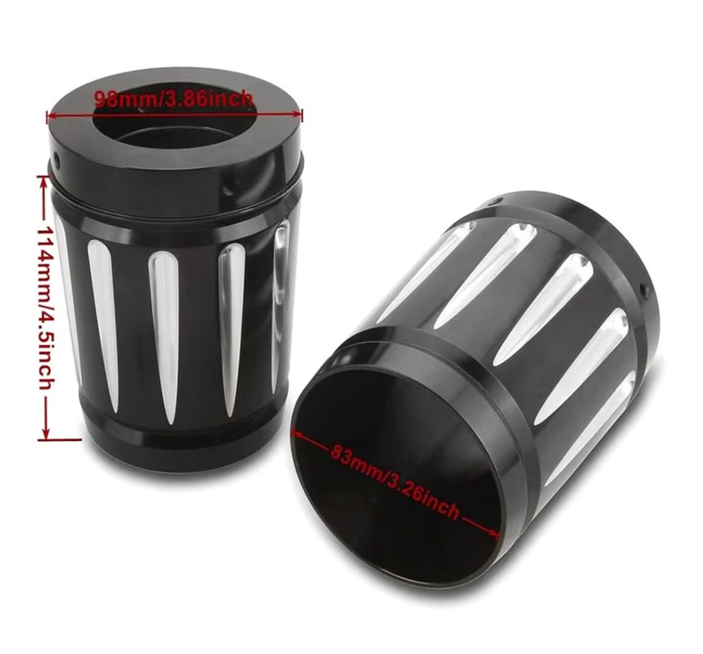 Harley 1986-2016 Road King, Street Glide, Road Glide 4in Muffle End Pipe Caps