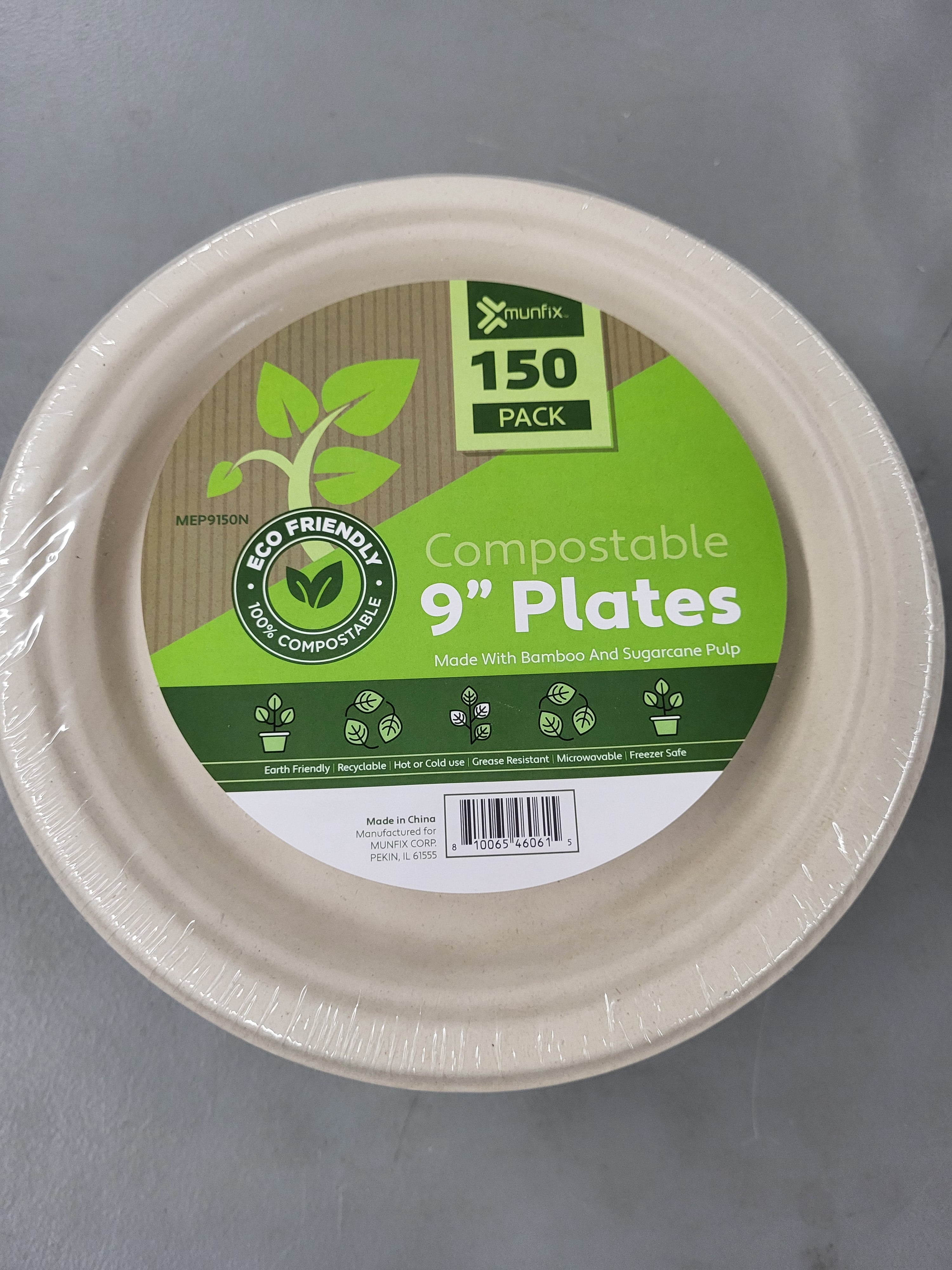 Munfix Compostable 9in Plates 150pack