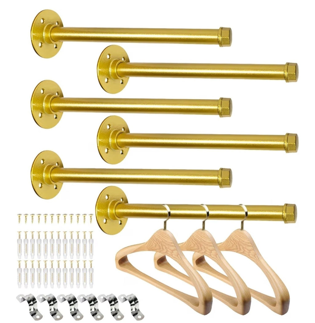 Pintuson 6 Pcs Industrial Pipe Clothes Bar 12 Inch