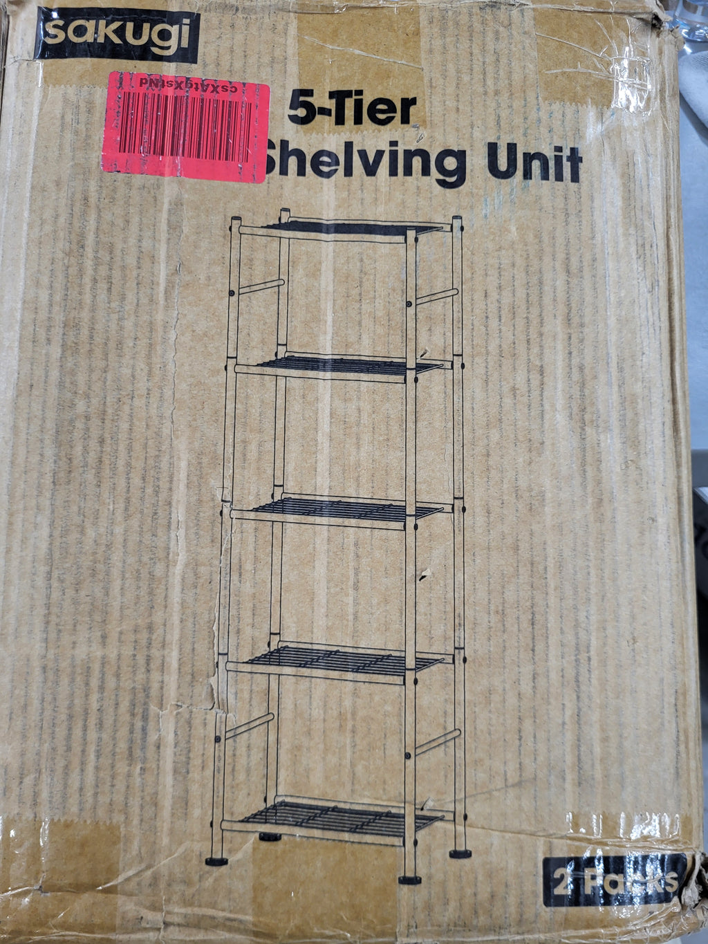 5-Tier Metal Storage Shelf (2 pack)