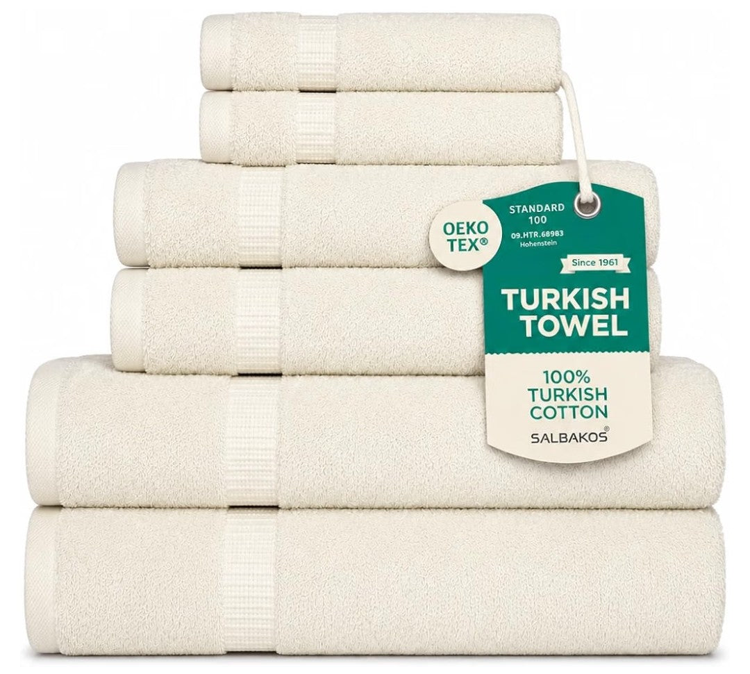 Salbakos 6 Piece Cotton Towel Set
