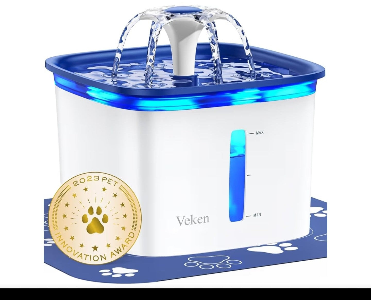 Veken Innovation Award Winner 95oz/2.8L Pet Fountain