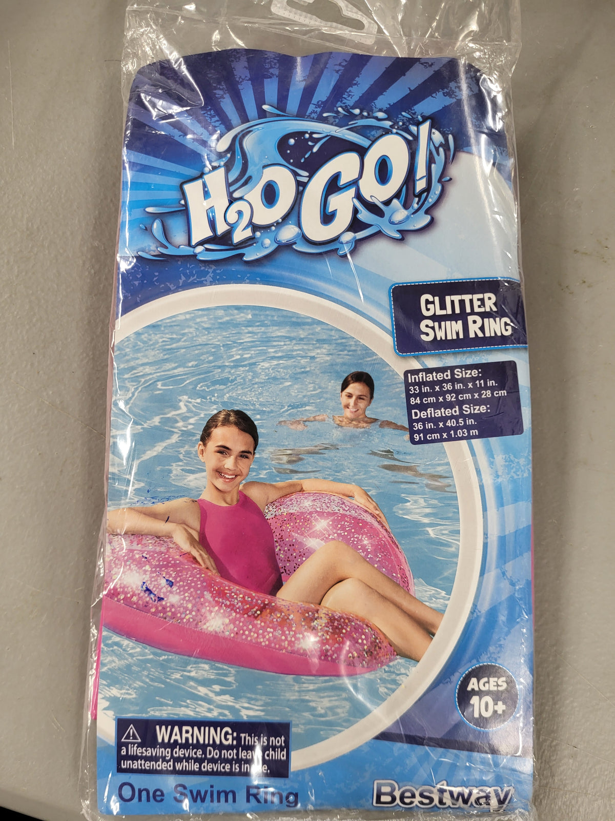 H2O Go Inflatable Glitter Swim Ring