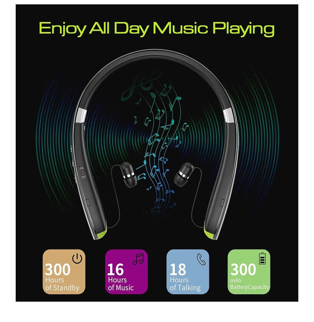 Bluetooth Headphones with Retractable Earbuds