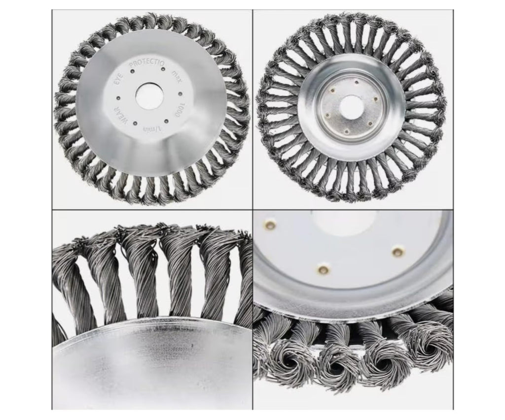 10 inch Steel Wire Wheel Brush Grass Trimmer Head Weed Cleaning Garden Cutter