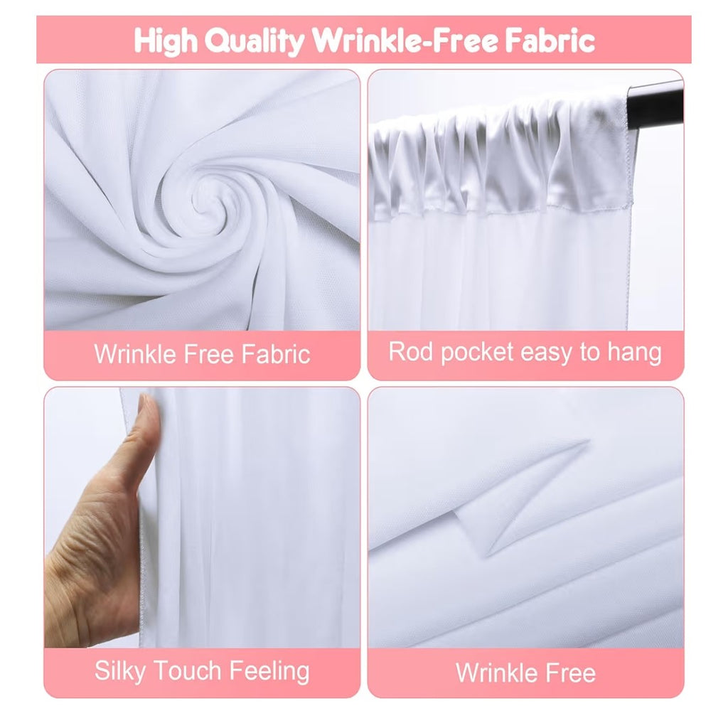White Backdrop Curtains 5ft x 10ft (2pack)