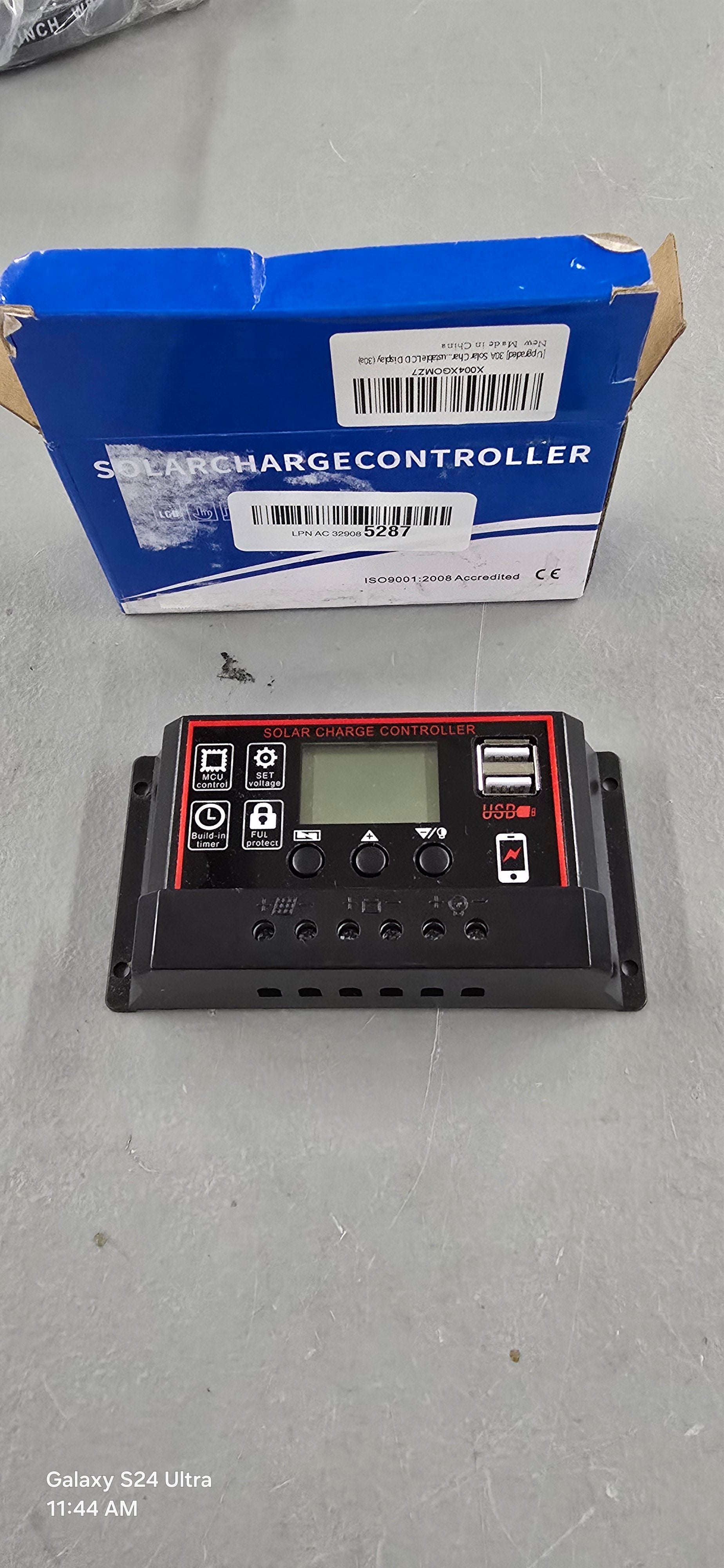 Black Solar Panel Battery Intelligent Regulator.