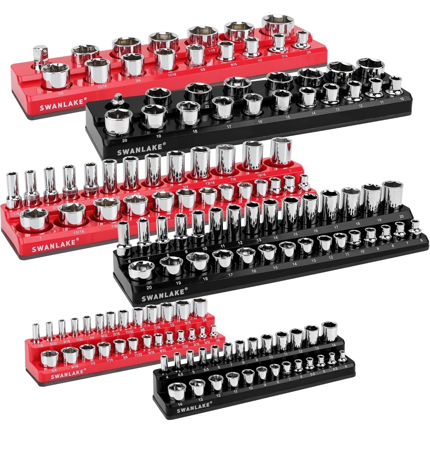 6-piece Magnetic Socket Organizer Set.