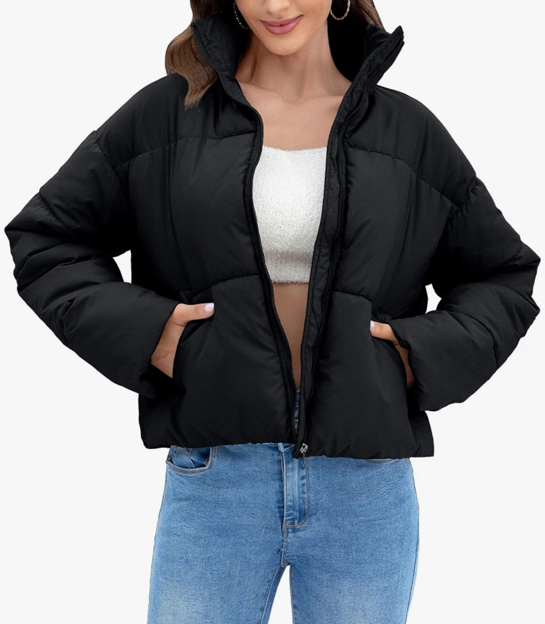 Women's Cropped Puffer Jacket (Small)