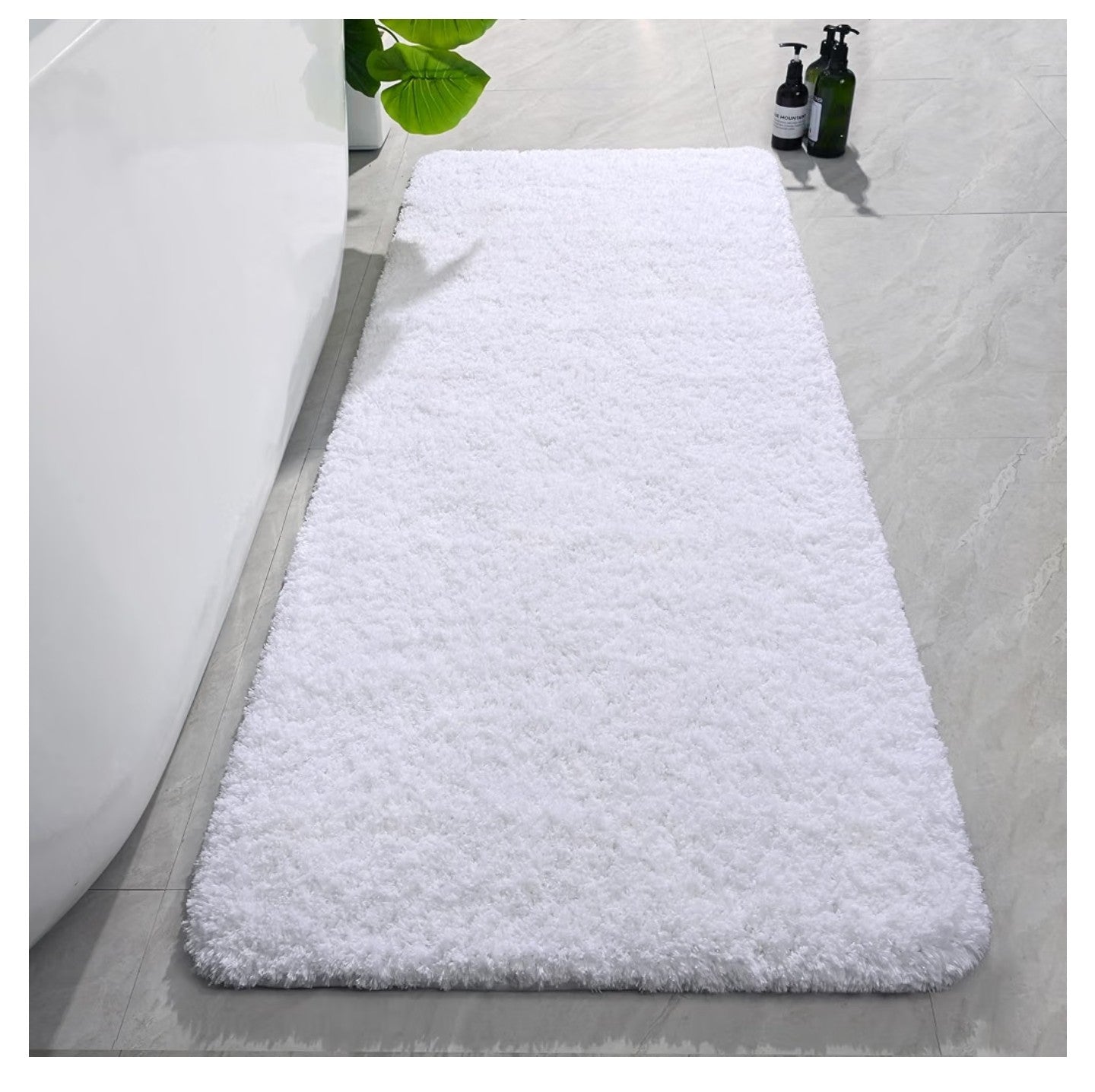Item like new no box. Luxury Long Bathroom Runner Rug, 24"x 66".