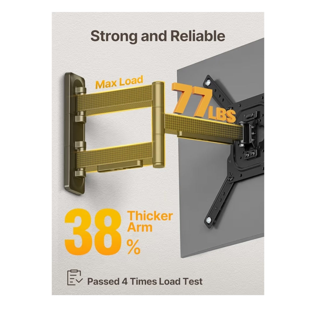 monTEK Full Motion TV Wall Mount (23-65in TV)