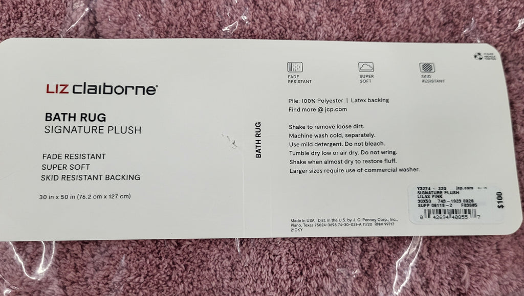 Liz Claiborne Signature Plush Bath Rug 30in x 50in