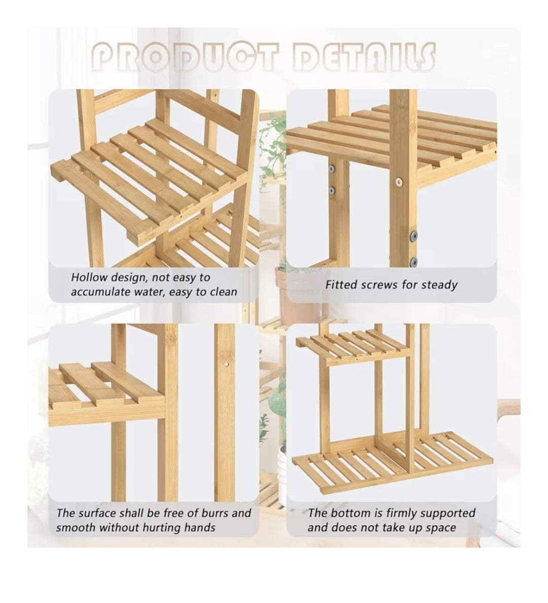 Bamboo 5 Tier Plant Stand