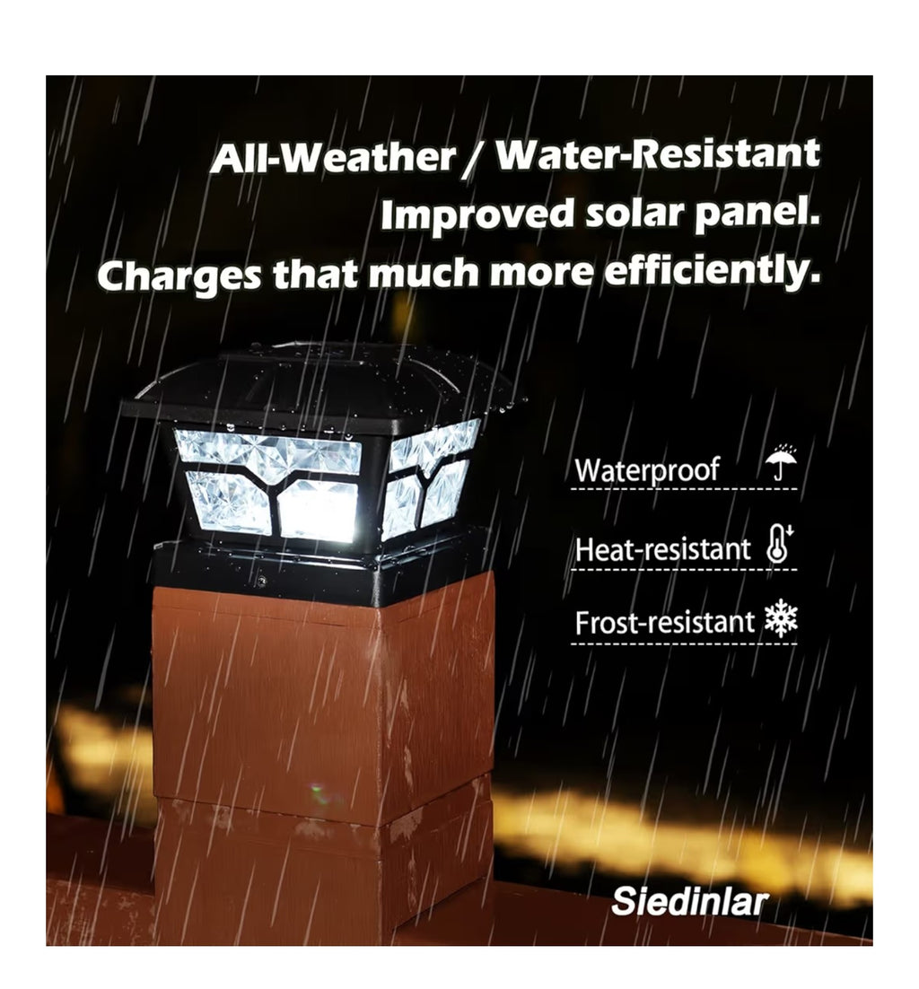 SIEDiNLAR Solar Post Cap Lights Outdoor 2 Color Modes